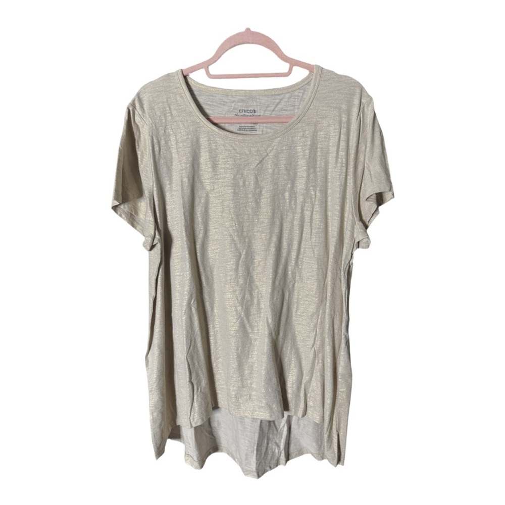 #6 Chicos Cream & Gold Shirt